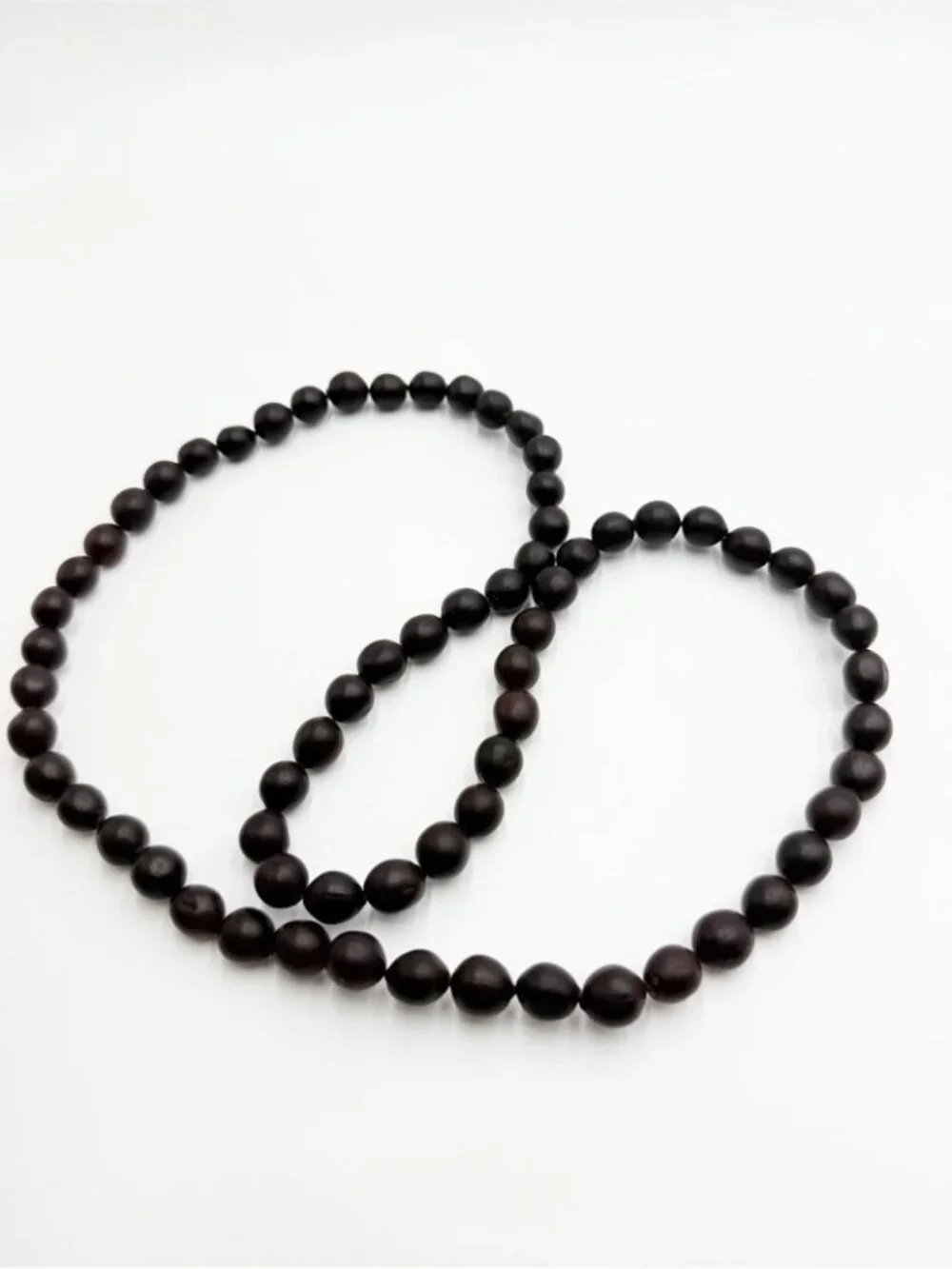 Vintage Graduated Cocoa Brown Wooden Bead Necklace Boho Statement